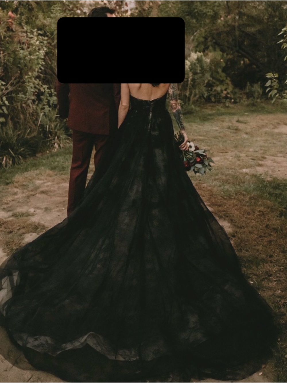 Vera Wang Black Strapless Tulle Ball Gown - Picture 6 of 13